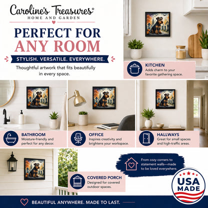 Caroline's Treasures Airedale Terrier Dogs Framed Metal Wall Art 8x8 In