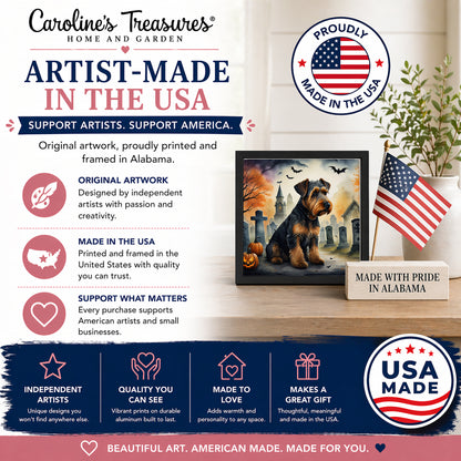 Caroline's Treasures Airedale Terrier Dogs Framed Metal Wall Art 8x8 In