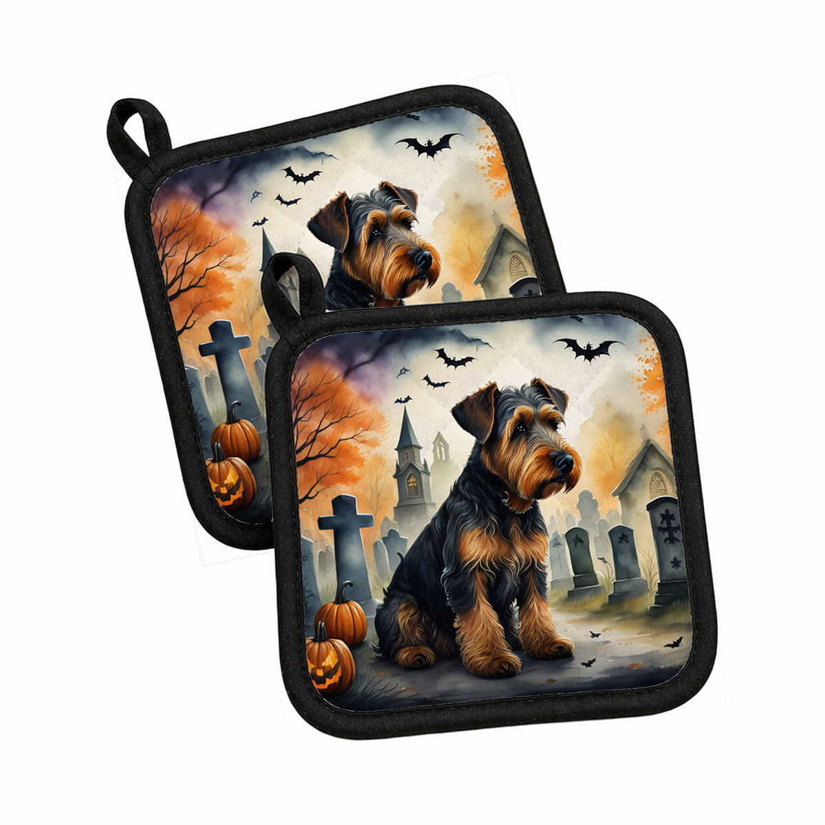 Caroline's Treasures Airedale Terrier Dogs Set of 2 Kitchen Pot Holders