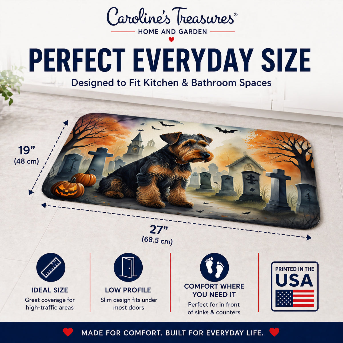 Caroline's Treasures Airedale Terrier Dogs Memory Foam Mat 19x27