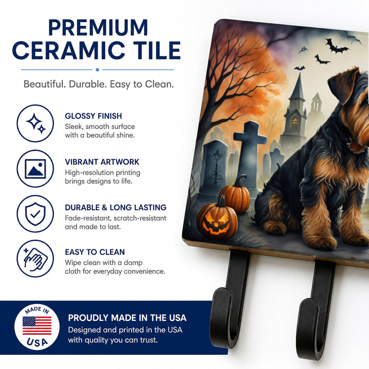 Caroline's Treasures Airedale Terrier Dogs Ceramic Triple Wall Hook