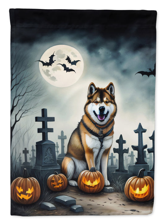 Caroline's Treasures DAC2005GF Akita Spooky Halloween Garden Flag Mailbox Flag Decorative Yard Flag Banner Outside Patio Artwork Yard Flower Beds, Garden Size, Multicolor