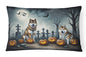 Caroline's Treasures DAC2005PW1216 Akita Spooky Halloween Fabric Decorative Pillow Machine Washable, Indoor Outdoor Decorative Pillow for Couch, Bed or Patio, 12HX16W