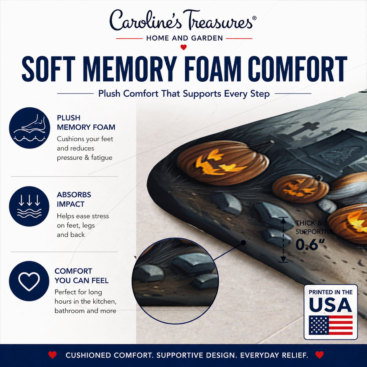 Caroline's Treasures Akita Dogs Memory Foam Mat 19x27