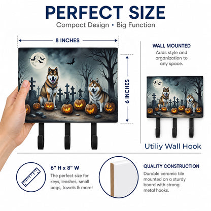 Caroline's Treasures Akita Dogs Halloween Ceramic Triple Wall Hook