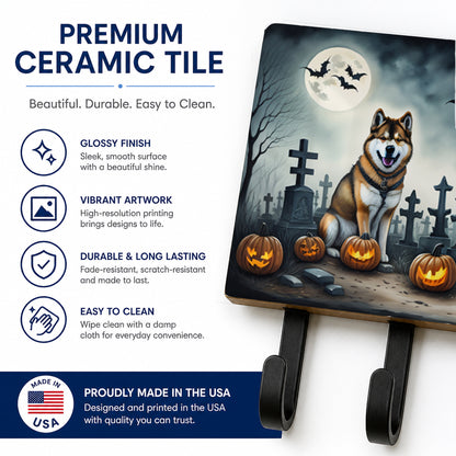 Caroline's Treasures Akita Dogs Halloween Ceramic Triple Wall Hook