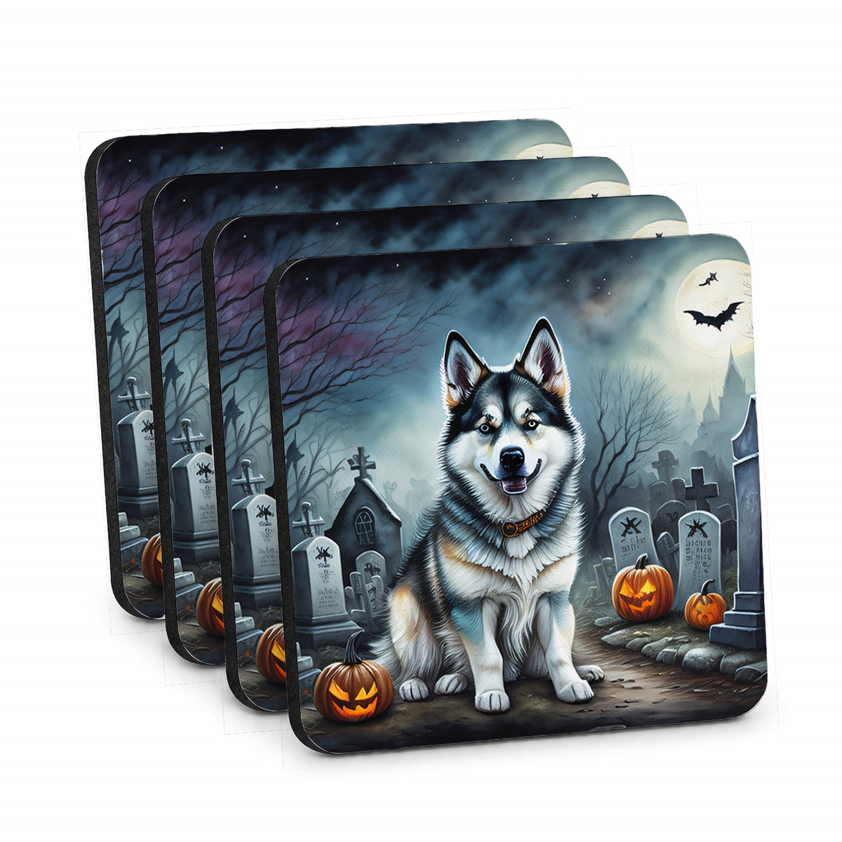 Caroline's Treasures Alaskan Malamute Dogs Foam Drink Coasters Set of 4