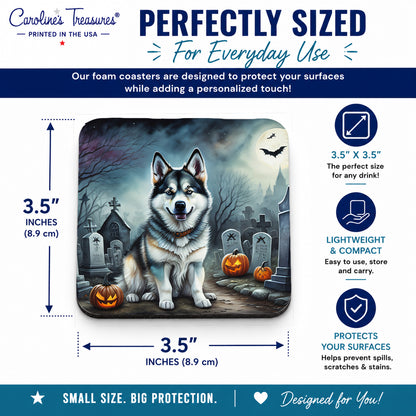 Caroline's Treasures Alaskan Malamute Dogs Foam Drink Coasters Set of 4