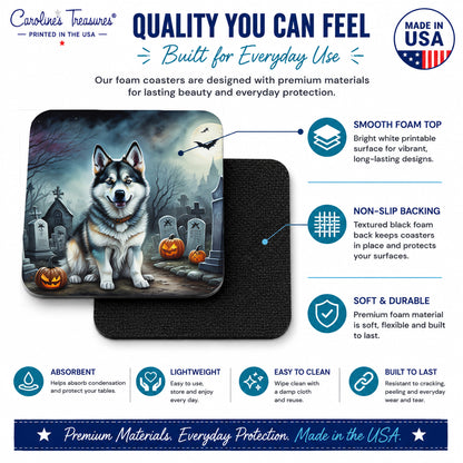 Caroline's Treasures Alaskan Malamute Dogs Foam Drink Coasters Set of 4