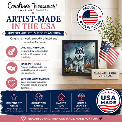 Caroline's Treasures Alaskan Malamute Dogs Framed Metal Wall Art 8x8 In