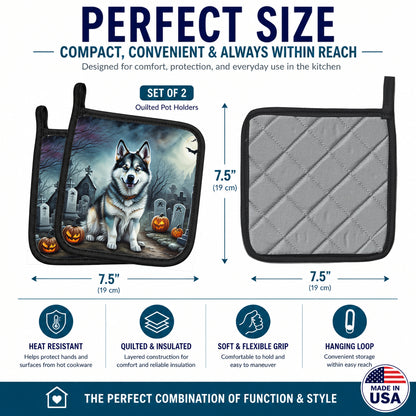 Caroline's Treasures Alaskan Malamute Dogs Set of 2 Kitchen Pot Holders