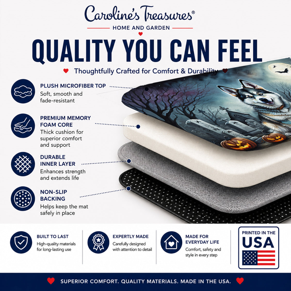 Caroline's Treasures Alaskan Malamute Dogs Memory Foam Mat 19x27