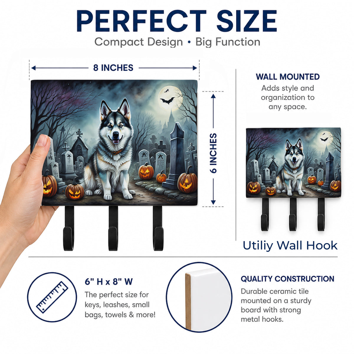 Caroline's Treasures Alaskan Malamute Dogs Ceramic Triple Wall Hook