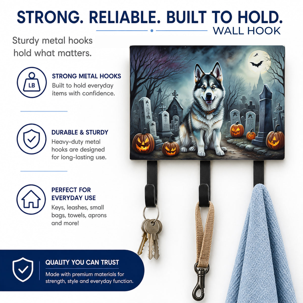 Caroline's Treasures Alaskan Malamute Dogs Ceramic Triple Wall Hook
