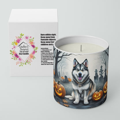 Caroline's Treasures DAC2007CDL Alaskan Malamute Spooky Halloween Decorative Soy Candle Nature Soy Wax Essential Oil Home Decor Ideal for Bedroom Kitchen Bath Office Gift, 10 oz