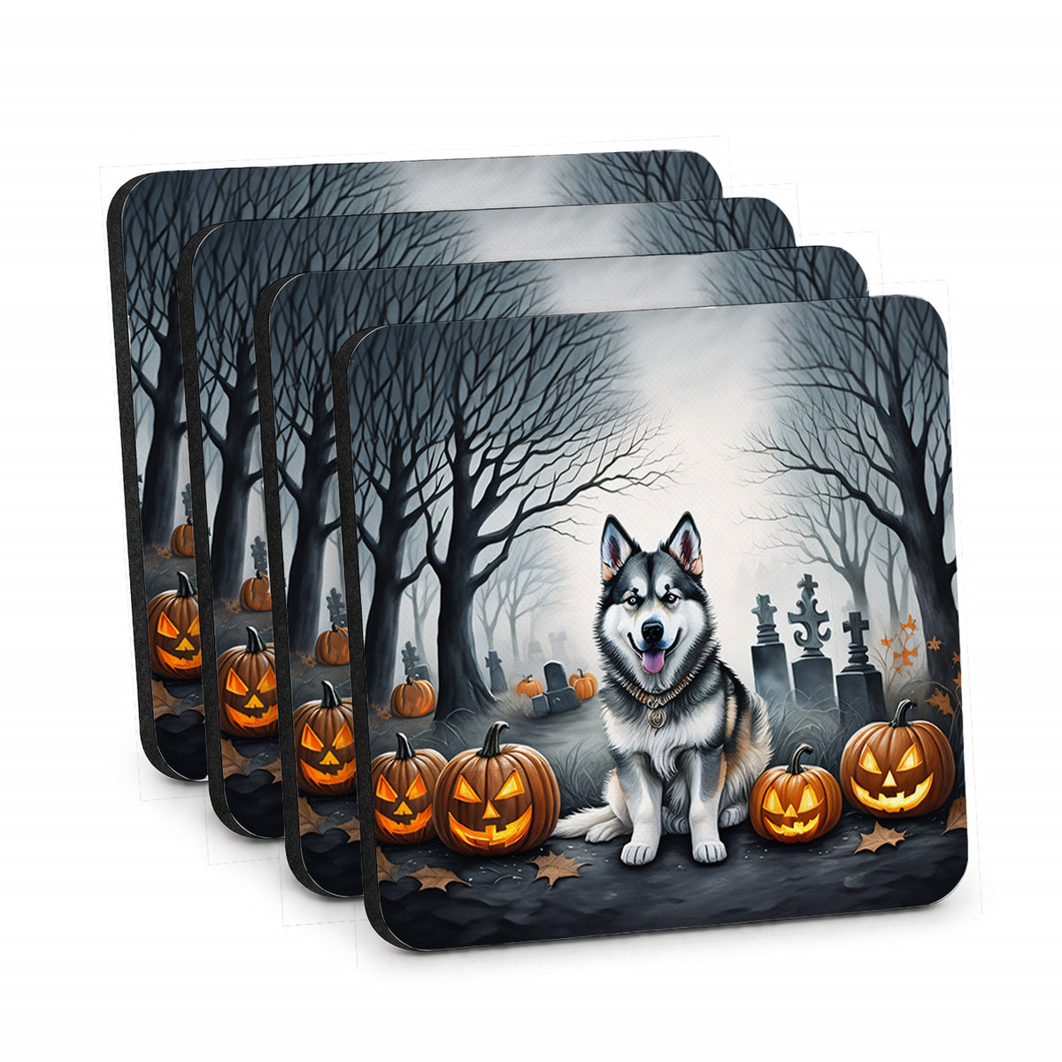 Caroline's Treasures Alaskan Malamute Dogs Foam Drink Coasters Set of 4