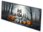 Caroline's Treasures Alaskan Malamute Spooky Halloween Runner Mat 28x58 Front Door Mat Indoor Outdoor Rugs for Entryway Hallway Foyer Non Slip Washable Wide Doormat
