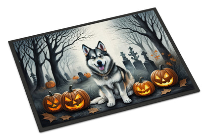 Caroline's Treasures DAC2007JMAT Alaskan Malamute Spooky Halloween Indoor or Outdoor Mat 24x36 Front Door Mat Indoor Outdoor Rugs for Entryway, Non Slip Washable Low Pile, 24H X 36W