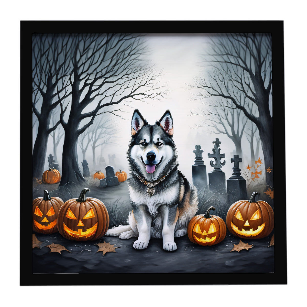 Caroline's Treasures Alaskan Malamute Dogs Framed Metal Wall Art 8x8 In