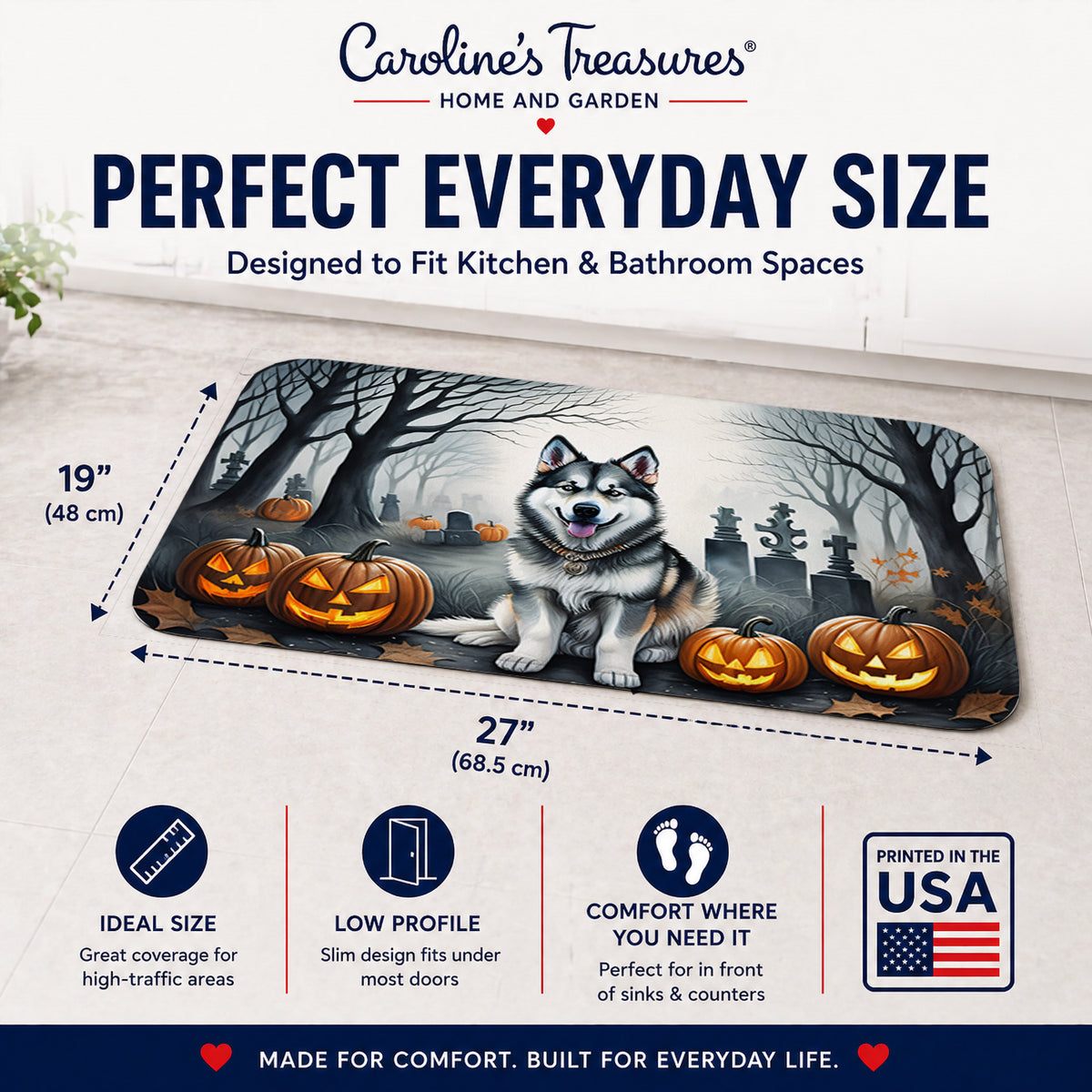 Caroline's Treasures Alaskan Malamute Dogs Memory Foam Mat 19x27