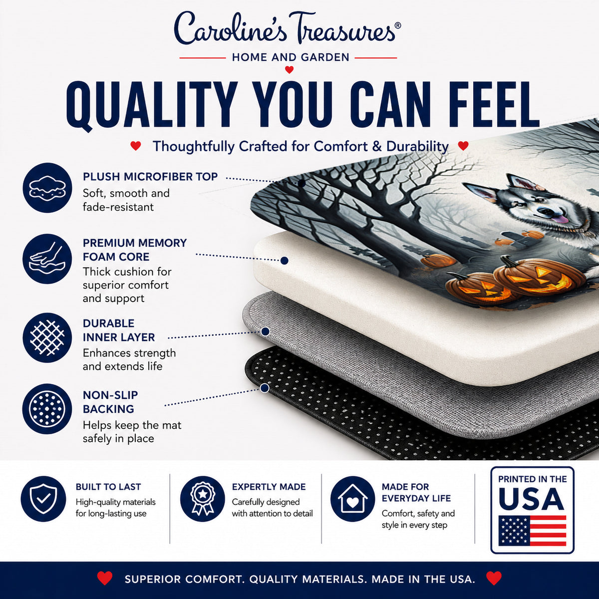 Caroline's Treasures Alaskan Malamute Dogs Memory Foam Mat 19x27