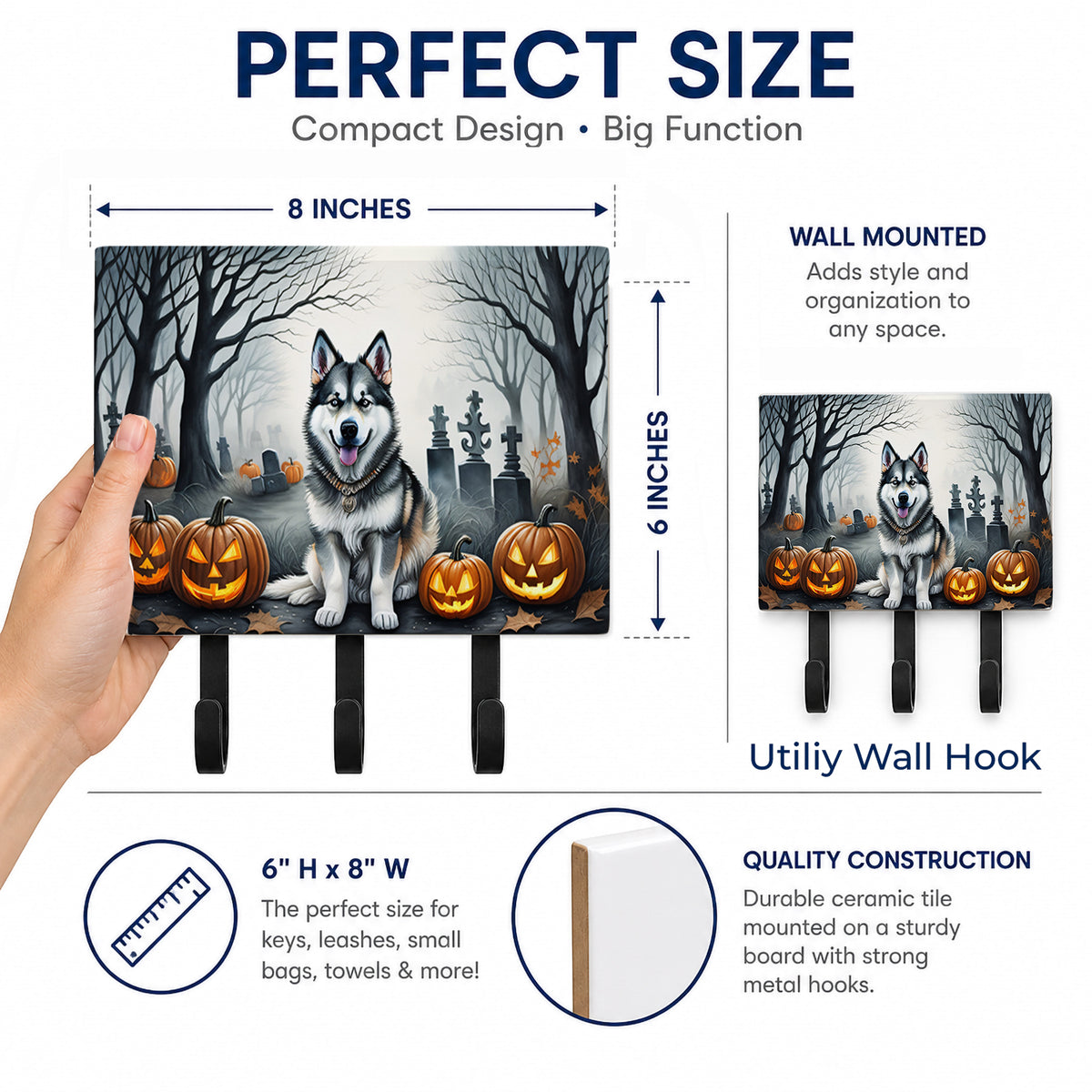 Caroline's Treasures Alaskan Malamute Dogs Ceramic Triple Wall Hook