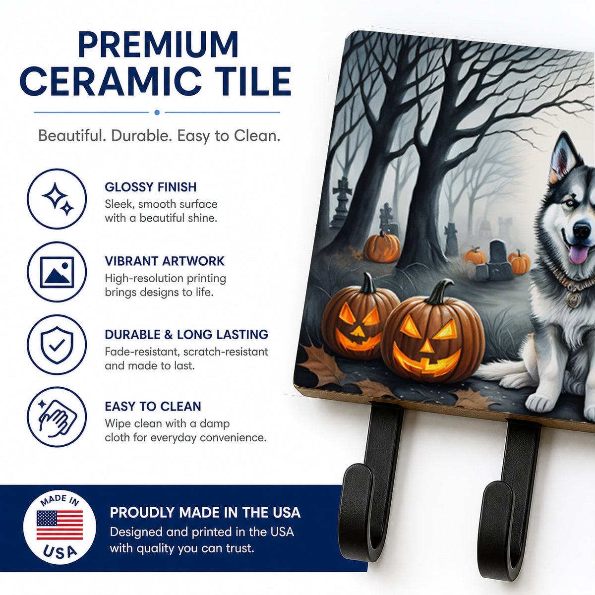 Caroline's Treasures Alaskan Malamute Dogs Ceramic Triple Wall Hook
