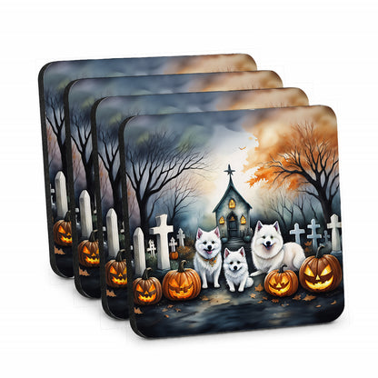 Caroline's Treasures American Eskimo Dogs Foam Drink Coasters Set of 4