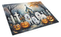 Caroline's Treasures DAC2008LCB American Eskimo Spooky Halloween Glass Cutting Board Large Decorative Tempered Glass Kitchen Cutting and Serving Board Large Size Chopping Board