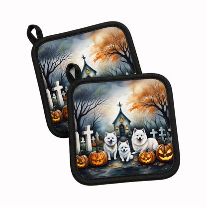 Caroline's Treasures American Eskimo Dogs Set of 2 Kitchen Pot Holders