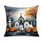 Caroline's Treasures DAC2008PW1818 American Eskimo Spooky Halloween Fabric Decorative Pillow Machine Washable, Indoor Outdoor Decorative Pillow for Couch, Bed or Patio, 18Hx18W