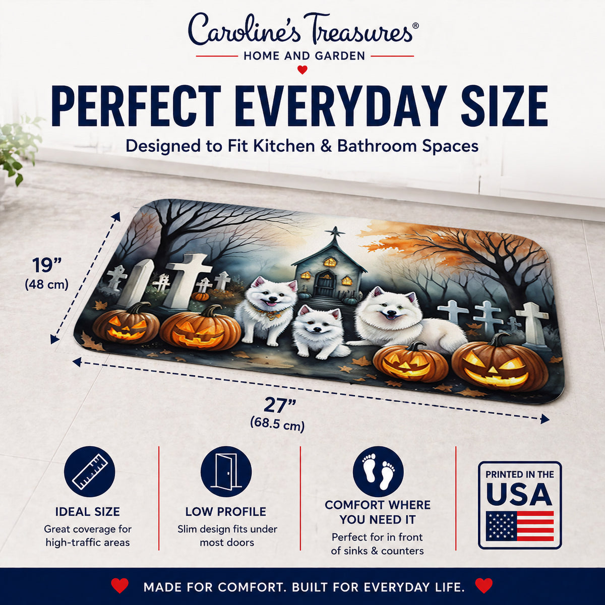 Caroline's Treasures American Eskimo Dogs Memory Foam Mat 19x27