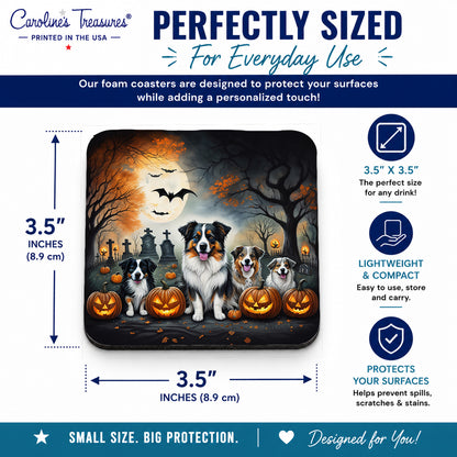 Caroline's Treasures Australian Shepherd Dogs Foam Drink Coasters Set of 4