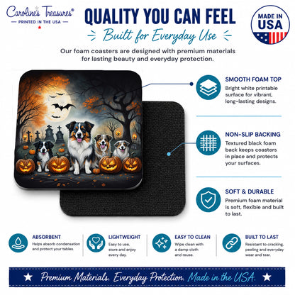 Caroline's Treasures Australian Shepherd Dogs Foam Drink Coasters Set of 4