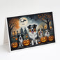 Caroline's Treasures DAC2009GCA7P Australian Shepherd Spooky Halloween Greeting Cards and Envelopes Pack of 8 Blank Cards with Envelopes Whimsical A7 Size 5x7 Blank Greeting Cards
