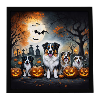 Caroline's Treasures Australian Shepherd Dogs Framed Metal Wall Art 8x8 In