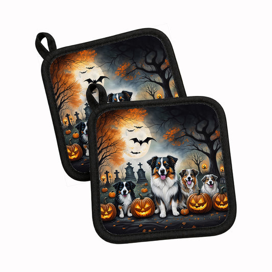 Caroline's Treasures Australian Shepherd Dogs Set of 2 Kitchen Pot Holders
