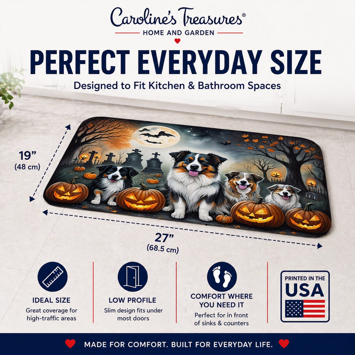 Caroline's Treasures Australian Shepherd Dogs Memory Foam Mat 19x27