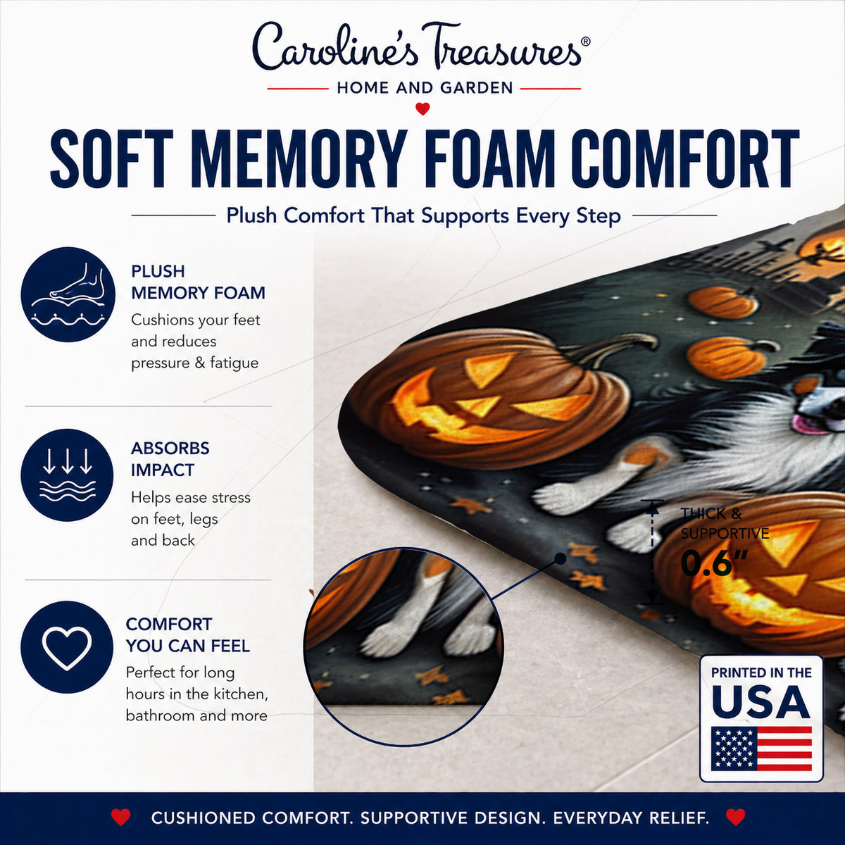 Caroline's Treasures Australian Shepherd Dogs Memory Foam Mat 19x27