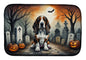Caroline's Treasures DAC2010DDM Basset Hound Spooky Halloween Dish Drying Mat Absorbent Dish Drying Mat Pad for Kitchen Counter Dish Drainer Mat for Countertop, 14 x 21, Multicolor