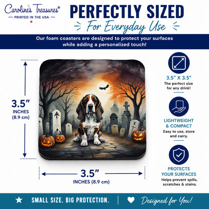 Caroline's Treasures Basset Hound Dogs Foam Drink Coasters Set of 4