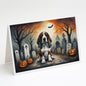 Caroline's Treasures DAC2010GCA7P Basset Hound Spooky Halloween Greeting Cards and Envelopes Pack of 8 Blank Cards with Envelopes Whimsical A7 Size 5x7 Blank Greeting Cards