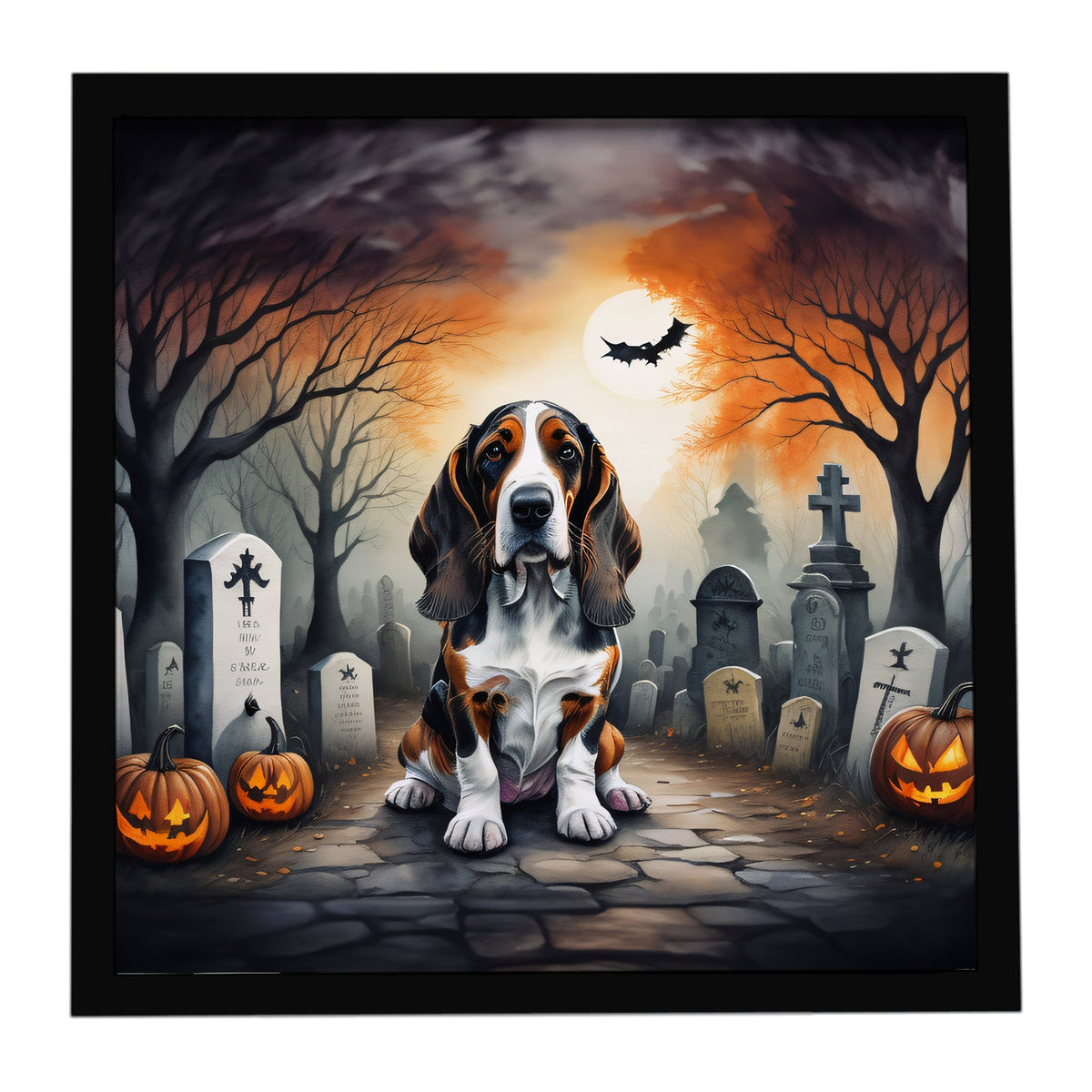 Caroline's Treasures Basset Hound Dogs Framed Metal Wall Art 8 x 8 Inch