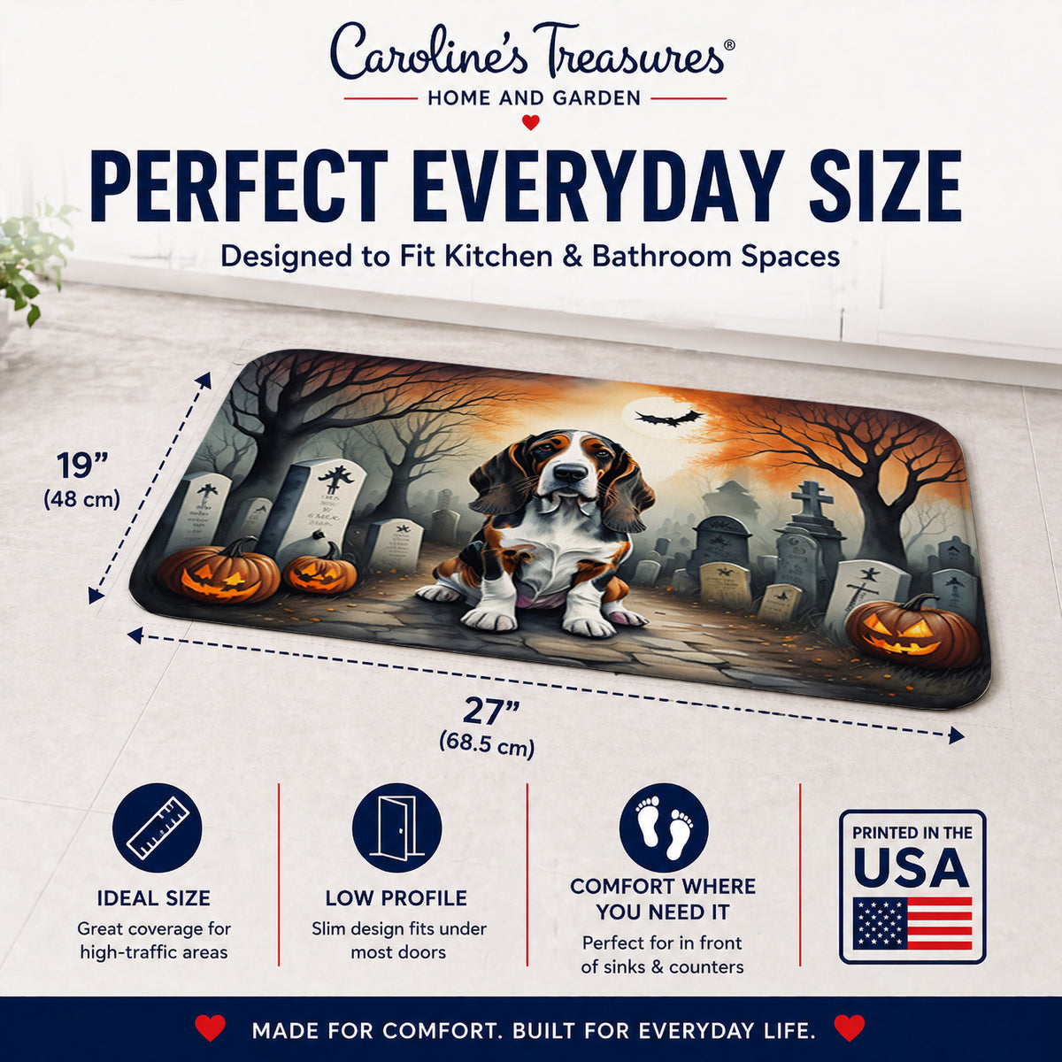 Caroline's Treasures Basset Hound Dogs Memory Foam Mat 19x27