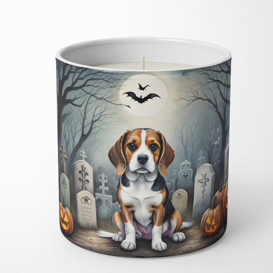 Caroline's Treasures DAC2011CDL Beagle Spooky Halloween Decorative Soy Candle Nature Soy Wax Essential Oil Home Decor Ideal for Bedroom Kitchen Bath Office Gift, 10 oz