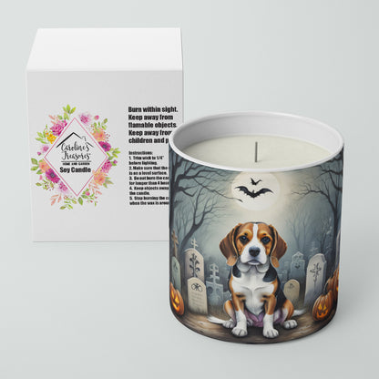 Caroline's Treasures DAC2011CDL Beagle Spooky Halloween Decorative Soy Candle Nature Soy Wax Essential Oil Home Decor Ideal for Bedroom Kitchen Bath Office Gift, 10 oz