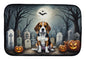 Caroline's Treasures DAC2011DDM Beagle Spooky Halloween Dish Drying Mat Absorbent Dish Drying Mat Pad for Kitchen Counter Dish Drainer Mat for Countertop, 14 x 21, Multicolor