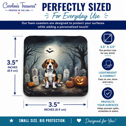 Caroline's Treasures Beagle Dogs Foam Drink Coasters Set of 4 Absorbent