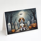 Caroline's Treasures DAC2011GCA7P Beagle Spooky Halloween Greeting Cards and Envelopes Pack of 8 Blank Cards with Envelopes Whimsical A7 Size 5x7 Blank Greeting Cards
