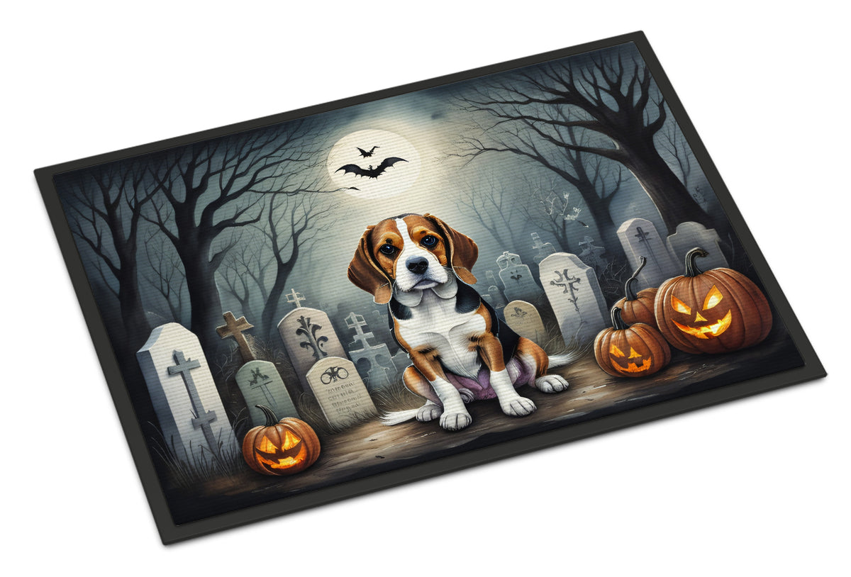 Caroline's Treasures DAC2011JMAT Beagle Spooky Halloween Indoor or Outdoor Mat 24x36 Front Door Mat Indoor Outdoor Rugs for Entryway, Non Slip Washable Low Pile, 24H X 36W